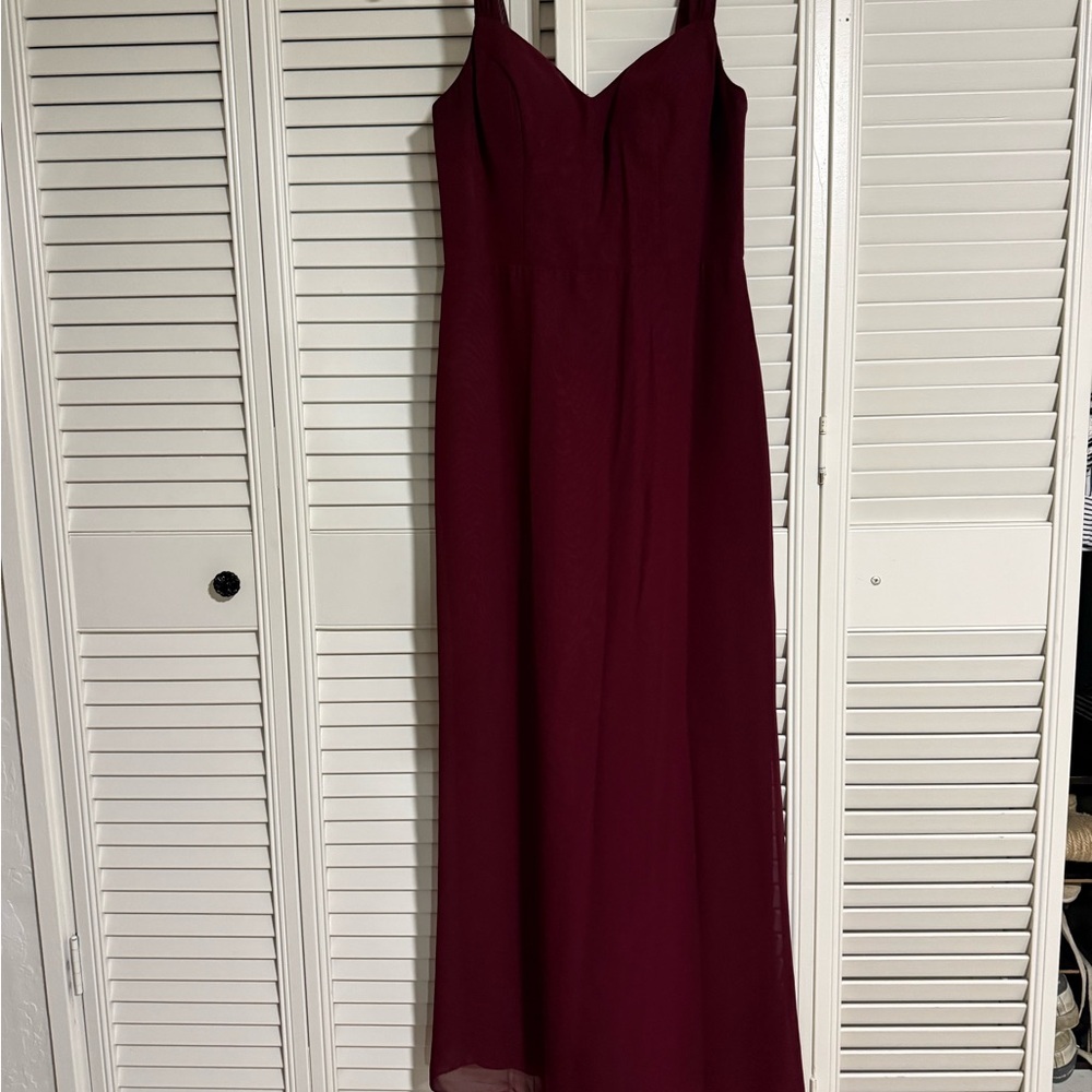 Azazie Deep Red Maxi Dress